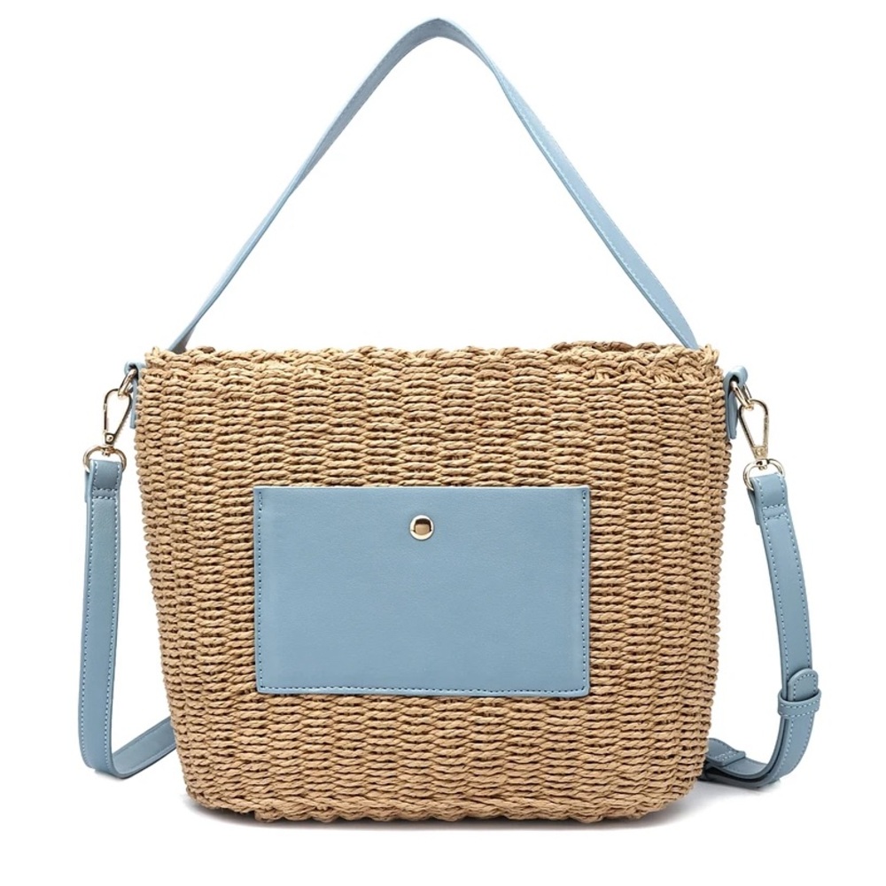 NWT Like Dreams Women's Blue Woven Shoulder Bag - Picture 1 of 3